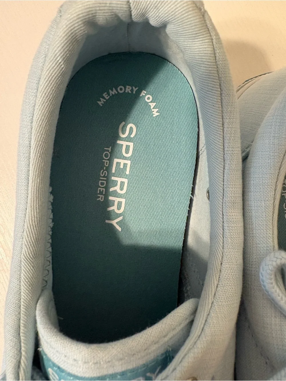 Sperry Light Blue Canvas Boat Shoes